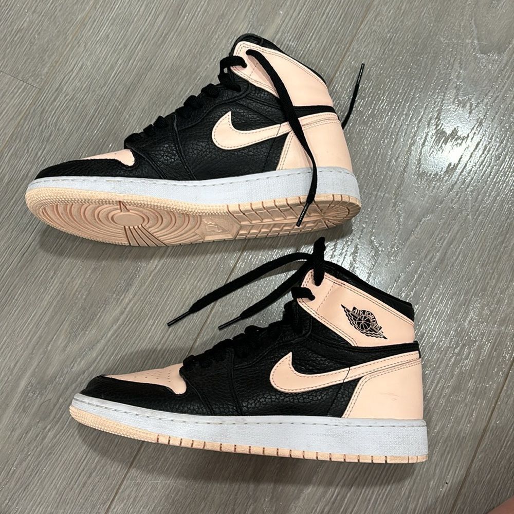 Jordan Air Jordan 1 Mid Black and Peach Sneakers